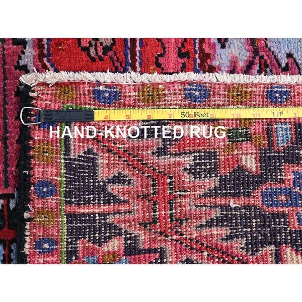 Shahbanu Rugs Pale Violet Red Old Persian Heriz Good Condition Pure